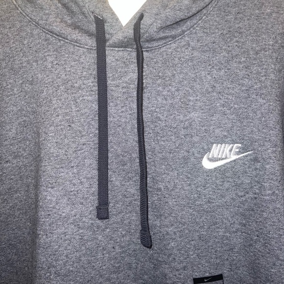 Nike Gray Sweatshirt Hoodie with Iconic Swoosh - Picture 2 of 6
